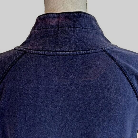 Lilly Pulitzer Navy Blue Sweatshirt Womens Size M Gold Buttons With Pocket - Picture 7 of 11